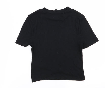 Womens UK Size 10 New Look Black Basic T-Shirt