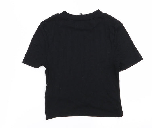 Womens UK Size 10 New Look Black Basic T-Shirt