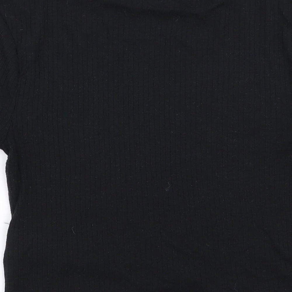 Womens UK Size 10 New Look Black Basic T-Shirt