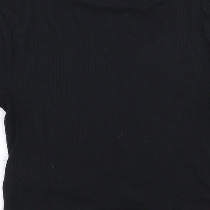 Womens UK Size 10 New Look Black Basic T-Shirt