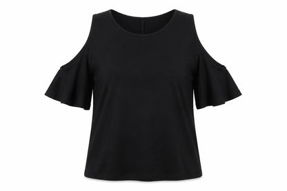 Womens UK Size 12 Peacocks Black Basic T-Shirt