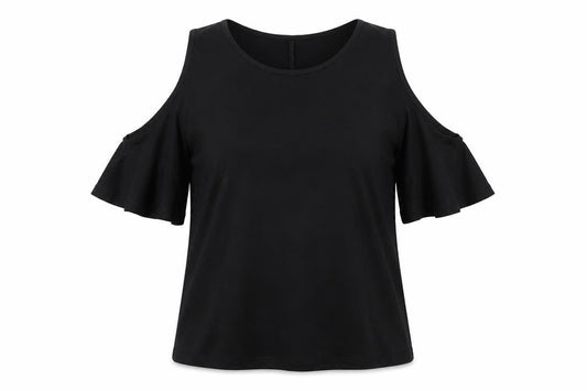 Womens UK Size 12 Peacocks Black Basic T-Shirt