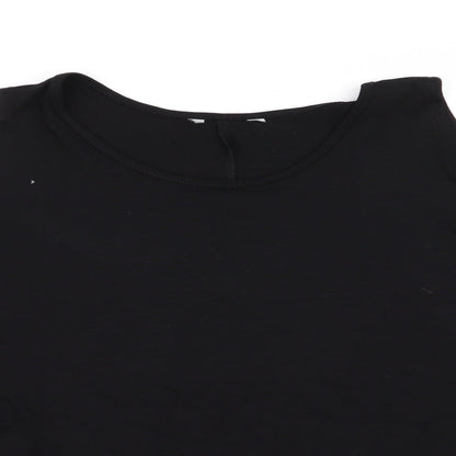 Womens UK Size 12 Peacocks Black Basic T-Shirt