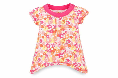 Front view of Preworn girls’ multicoloured floral basic t-shirt, size 2, years