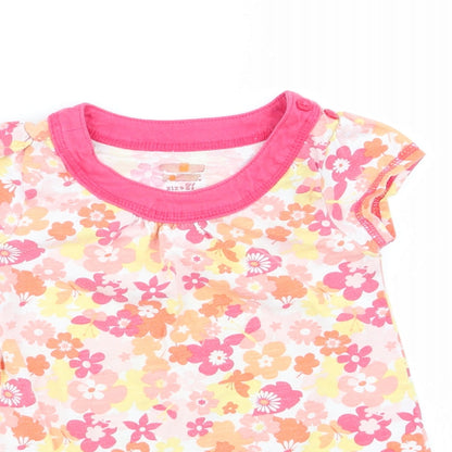 Preworn Girls Multicoloured Floral  Basic T-Shirt Size 2 Years