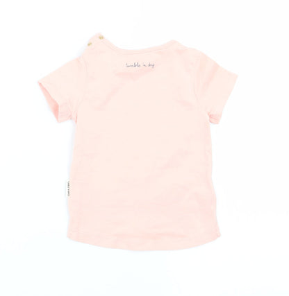 Preworn Girls Pink   Basic T-Shirt Size 3-6 Months