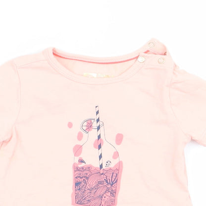 Preworn Girls Pink   Basic T-Shirt Size 3-6 Months