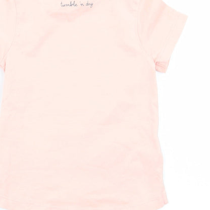 Preworn Girls Pink   Basic T-Shirt Size 3-6 Months