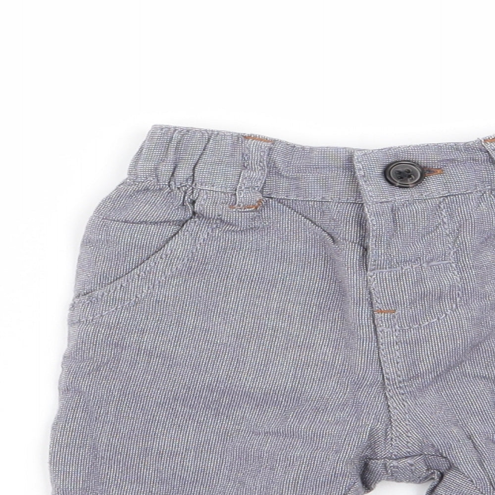 Next Boys Blue Check  Capri Trousers Size 0-3 Months