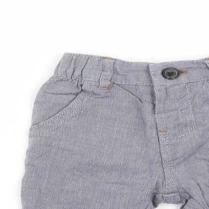 Next Boys Blue Check  Capri Trousers Size 0-3 Months