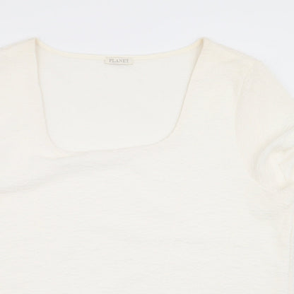 Womens UK Size XL planet White Basic Blouse