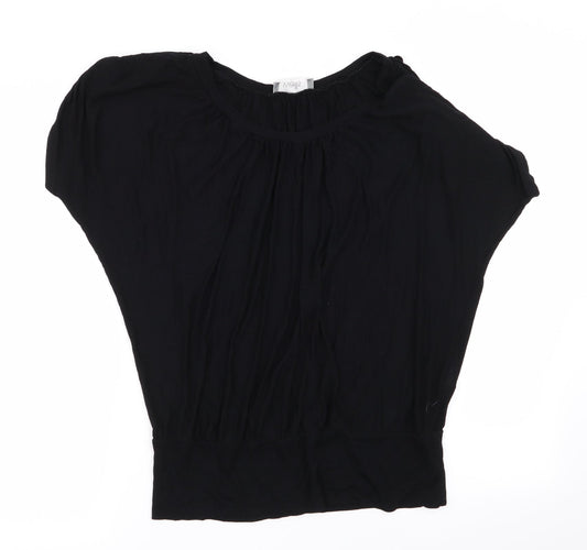 Womens UK Size M Wallis Black Basic T-Shirt