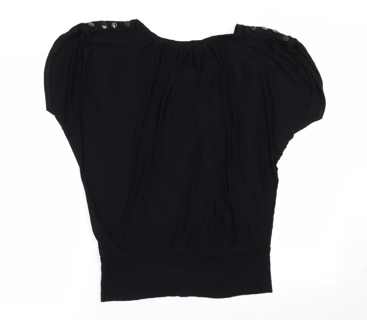 Womens UK Size M Wallis Black Basic T-Shirt