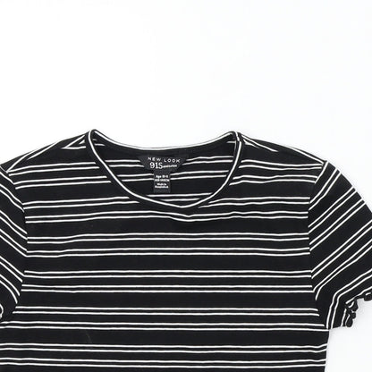 newlook Girls Black Striped  Basic T-Shirt Size 10-11 Years