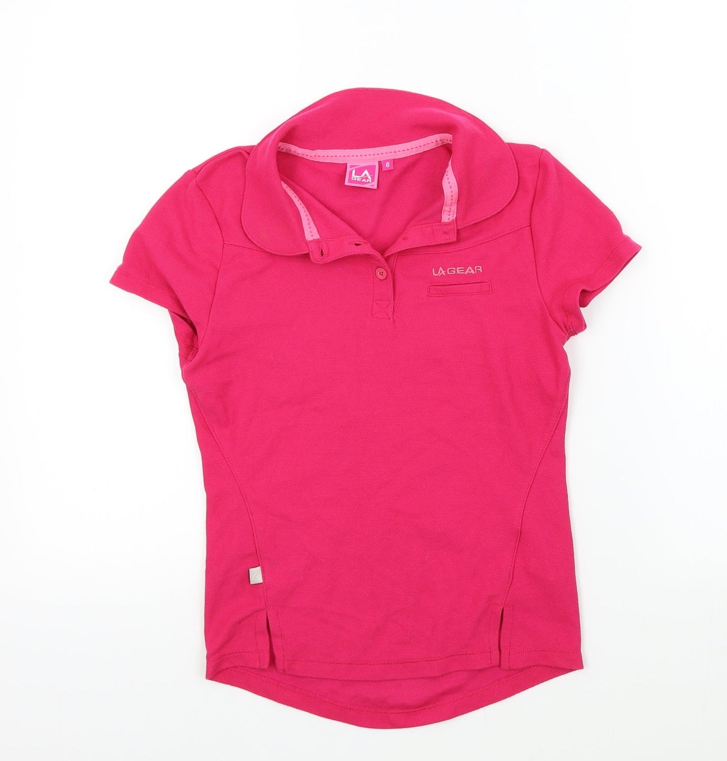 LA Gear Womens Pink Colourblock  Basic T-Shirt Size 6