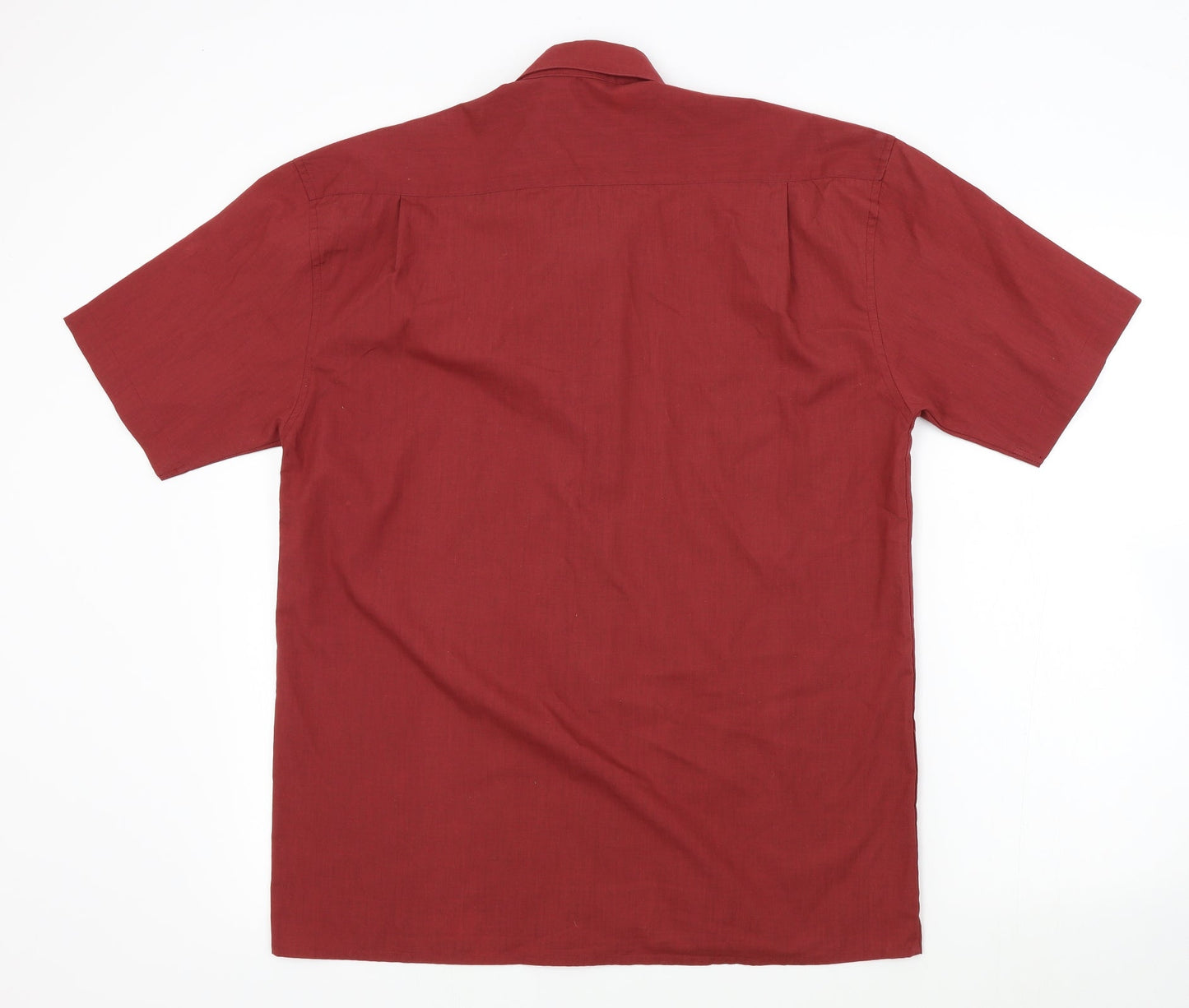 Mens UK Size M Classic Red  Button-Up Short Sleeve Casual Shirt