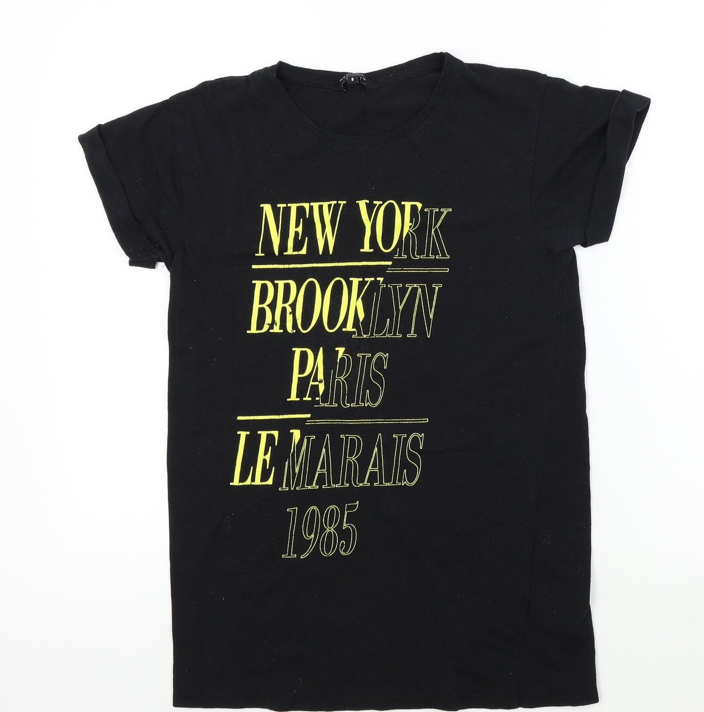 Womens UK Size 8 New Look Black Basic T-Shirt