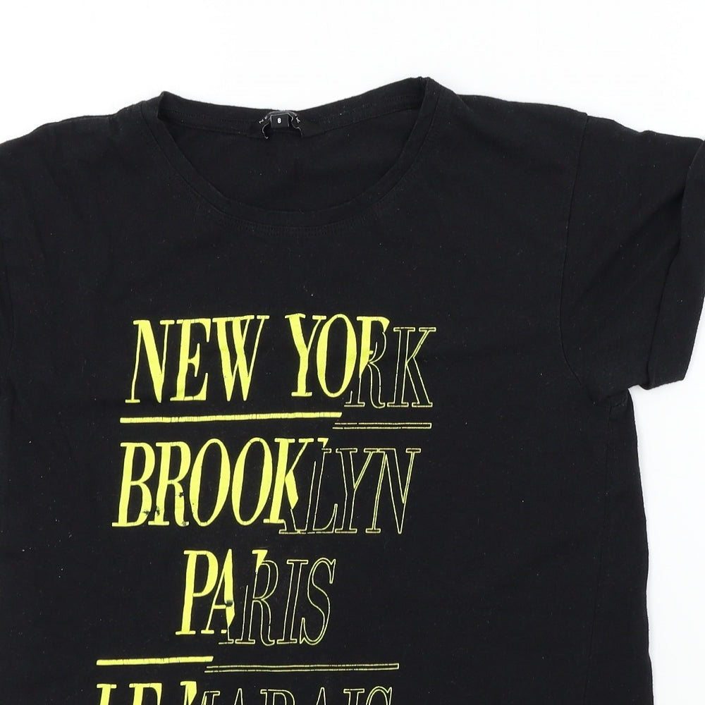 Womens UK Size 8 New Look Black Basic T-Shirt