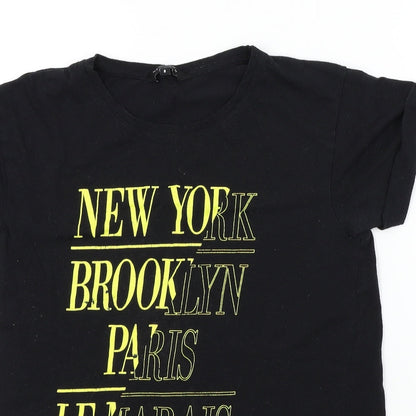 Womens UK Size 8 New Look Black Basic T-Shirt