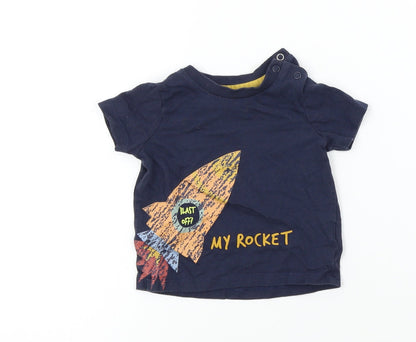 F&F Boys Blue Chevron  Basic T-Shirt Size 3-6 Months