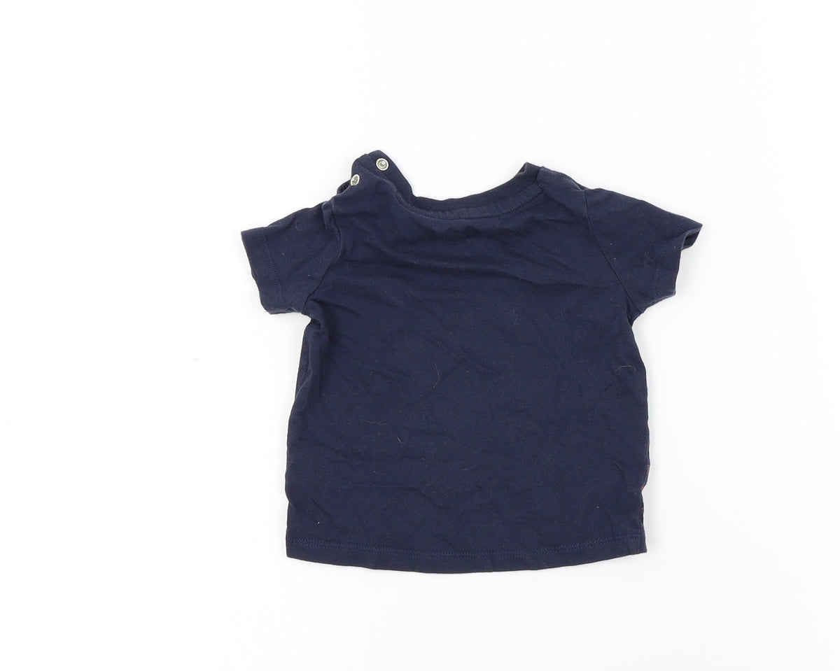 F&F Boys Blue Chevron  Basic T-Shirt Size 3-6 Months
