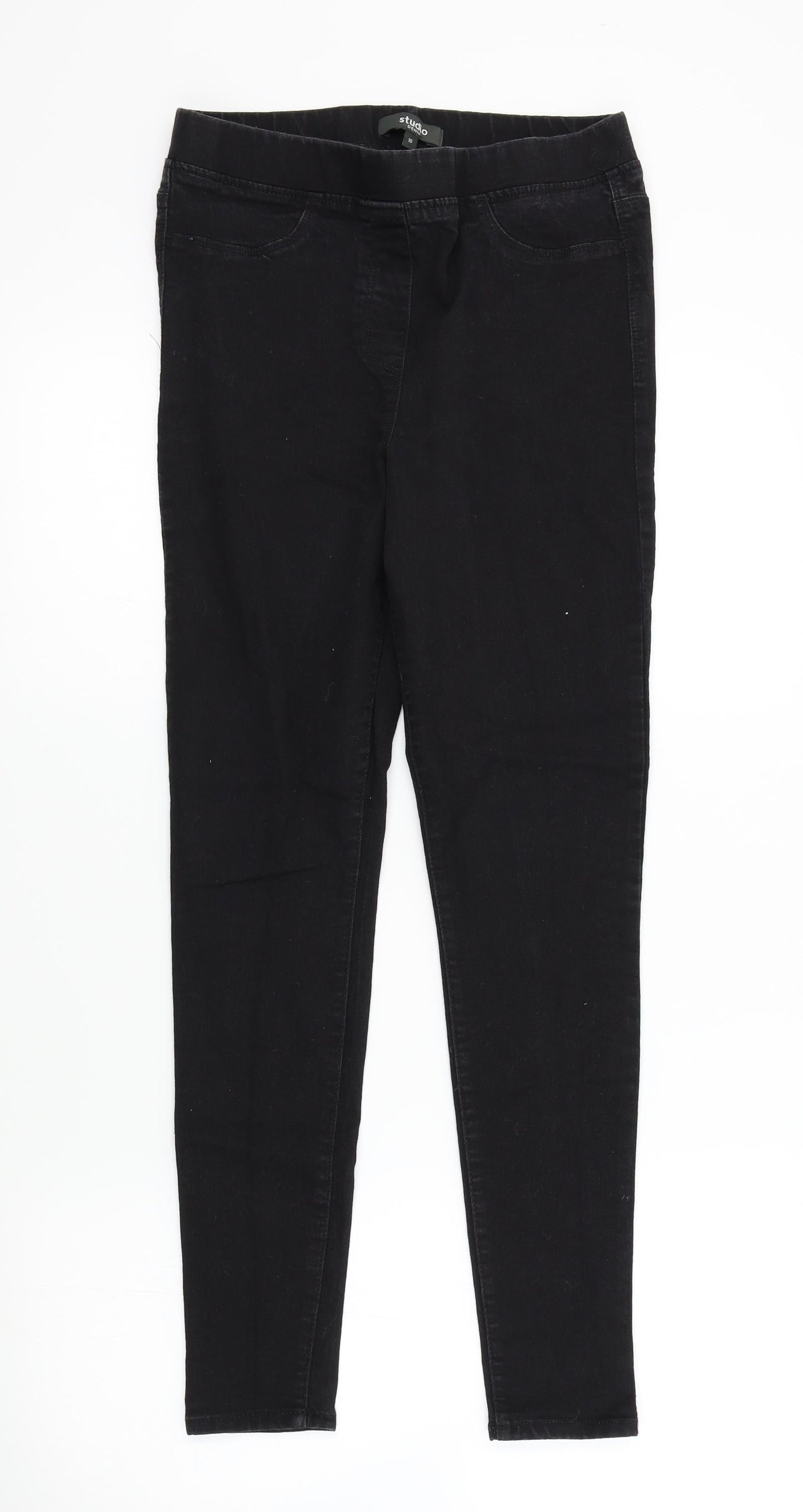 Womens UK Size 10 Studio Regular Fit Skinny Black Jeans