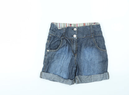 M&S Girls Blue   Cut-Off Shorts Size 9 Years