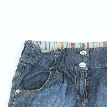 M&S Girls Blue   Cut-Off Shorts Size 9 Years