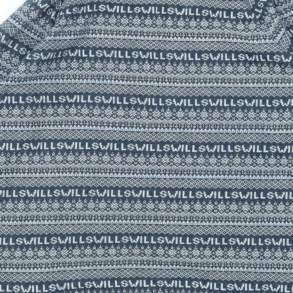 Jack Wills Womens Blue Geometric  Pullover Jumper Size 8