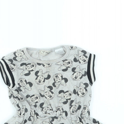 NEXT Girls Grey Animal Print  Fit & Flare  Size 12-18 Months