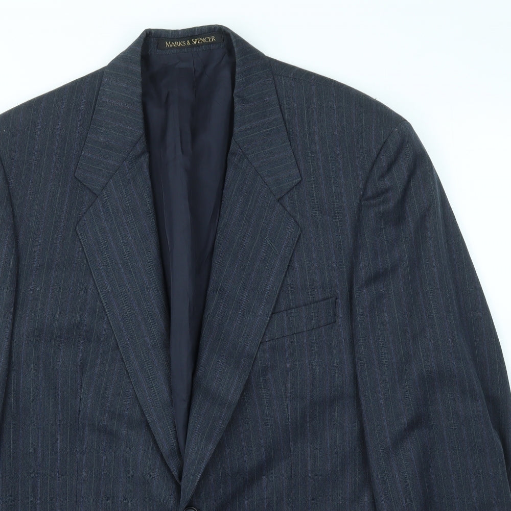 Mens UK Size 42 M&S Regular Blue Suit Jacket