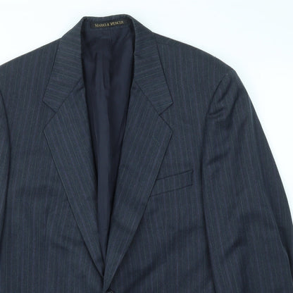 Mens UK Size 42 M&S Regular Blue Suit Jacket