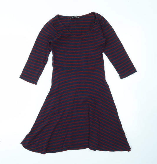 Primark Womens Multicoloured Striped  Fit & Flare  Size 8