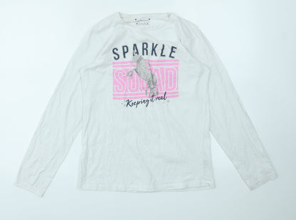 Primark Girls Multicoloured Animal Print  Basic T-Shirt Size 13-14 Years