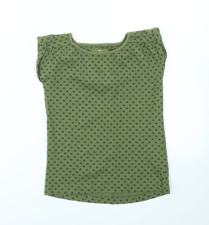 TU Girls Green Geometric  Basic T-Shirt Size 6 Years