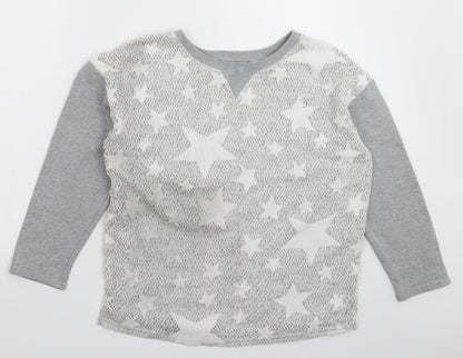 Sophyline Womens Grey Geometric  Pullover Jumper Size M