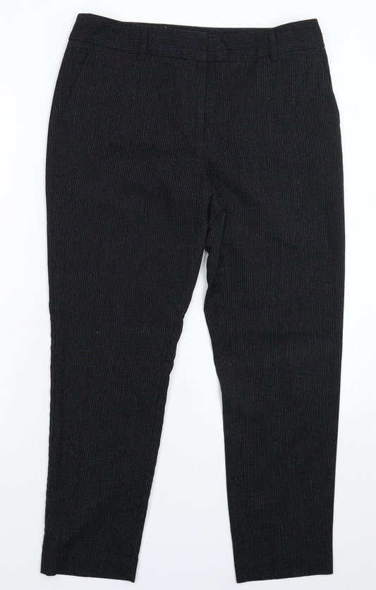 Womens UK Size 10 NEXT Slim Fit Dress Pants Black Trousers
