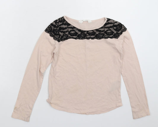 H&M Girls Beige   Basic T-Shirt Size 9-10 Years