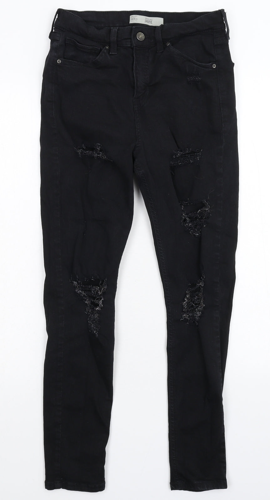Topshop Womens Black  Denim Skinny Jeans Size 28 in L26 in