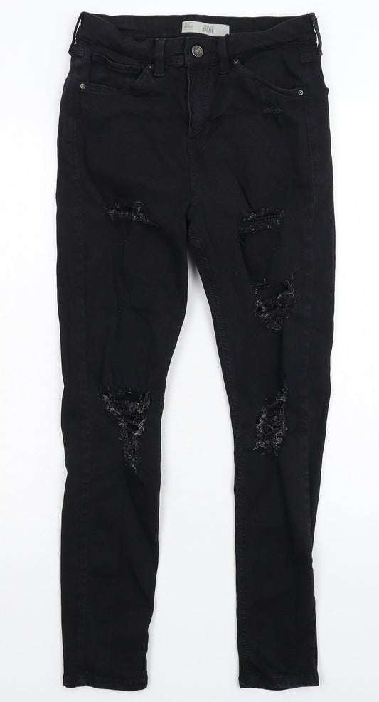 Topshop Womens Black  Denim Skinny Jeans Size 28 in L26 in