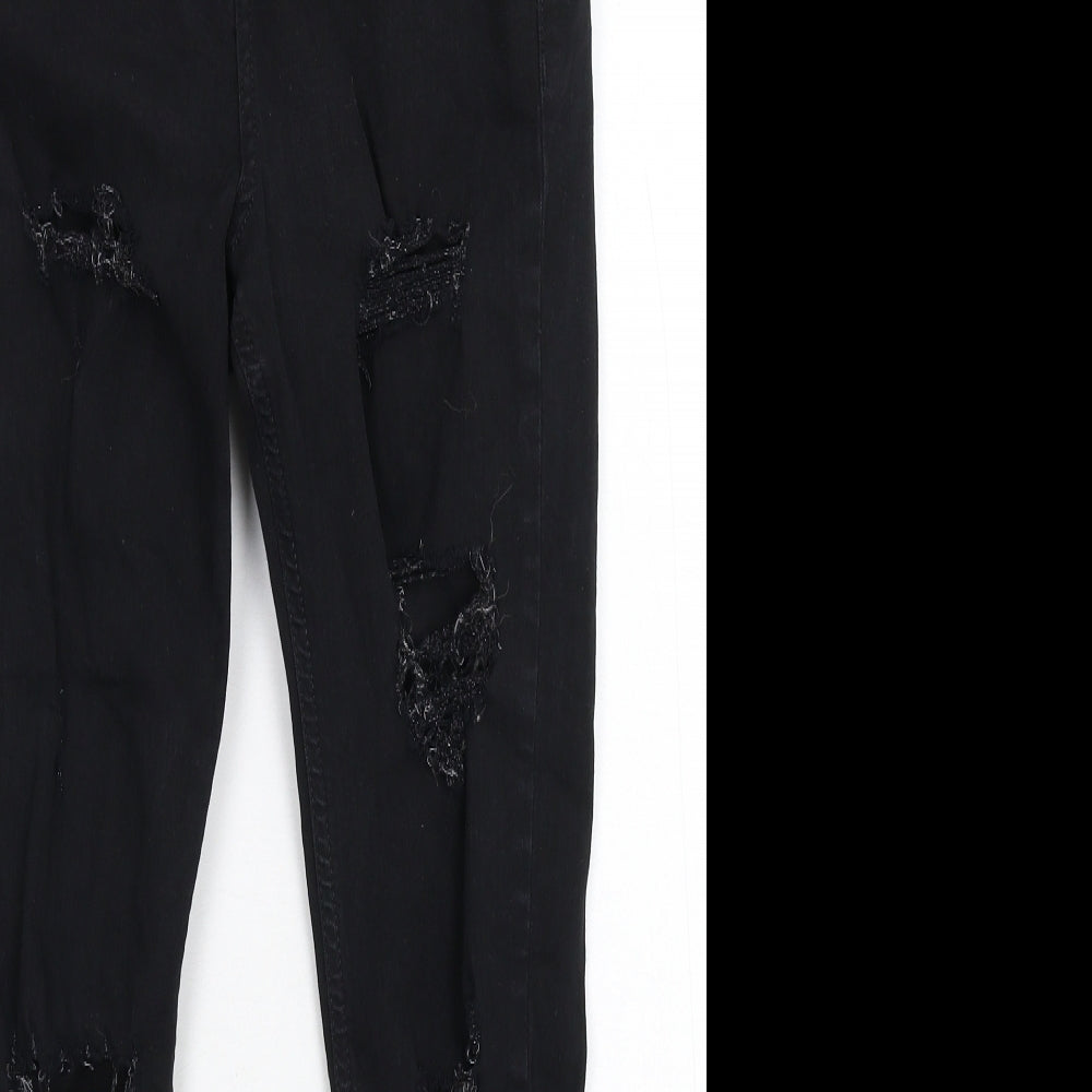 Topshop Womens Black  Denim Skinny Jeans Size 28 in L26 in