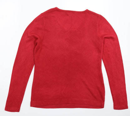 Womens UK Size 14 Papaya Pink Pullover Jumper