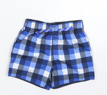 Rebel Baby Blue Check  Cropped Trousers Size 12-18 Months