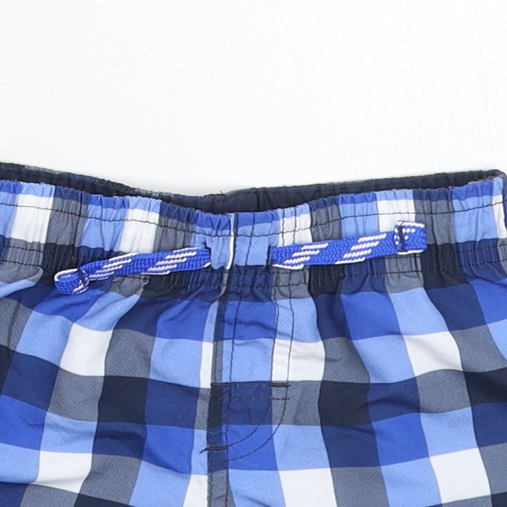 Rebel Baby Blue Check  Cropped Trousers Size 12-18 Months