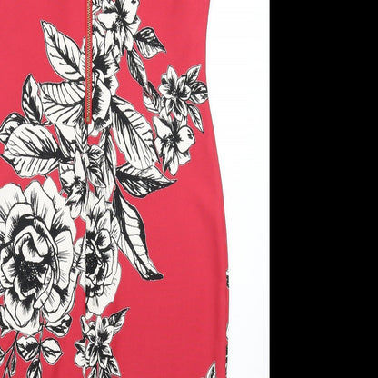 M&Co Womens Pink Floral  Bodycon  Size 12