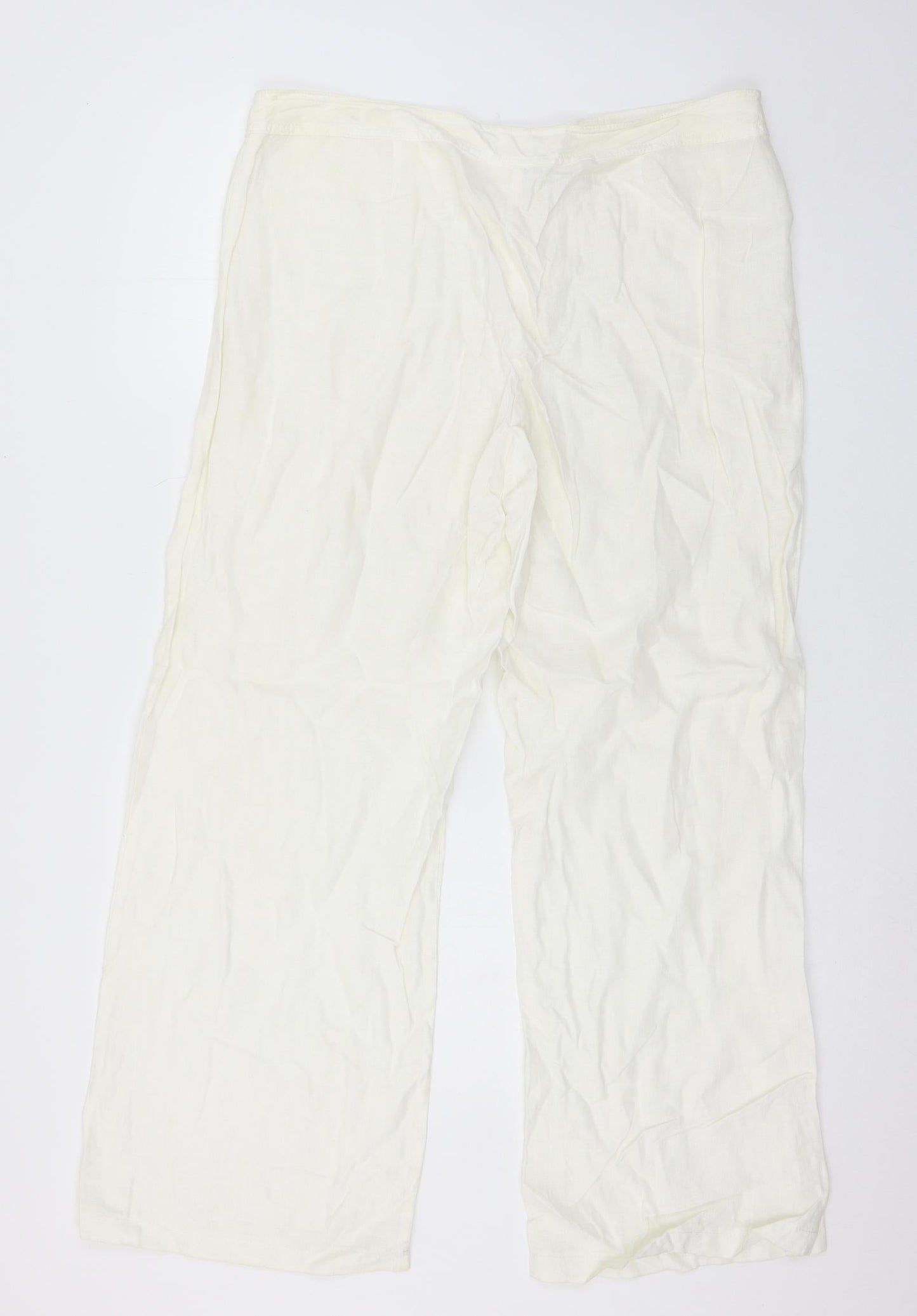 Womens UK Size 16 Marks and Spencer Regular Fit  Ivory Trousers