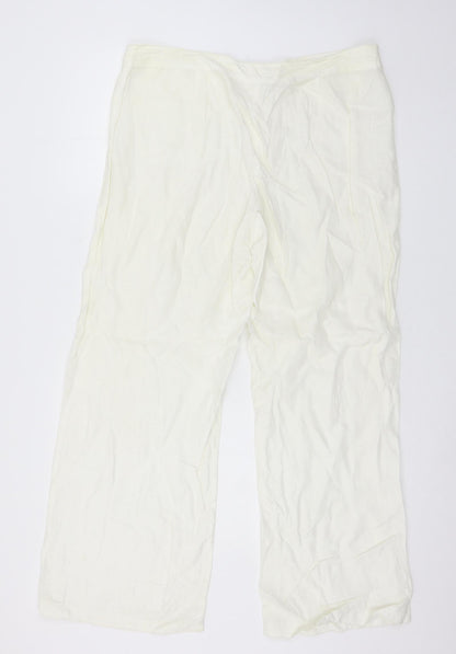 Womens UK Size 16 Marks and Spencer Regular Fit  Ivory Trousers
