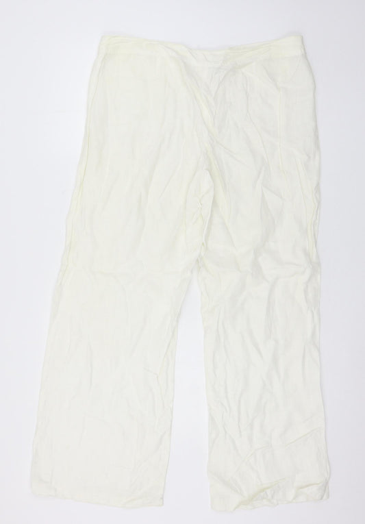 Womens UK Size 16 Marks and Spencer Regular Fit  Ivory Trousers