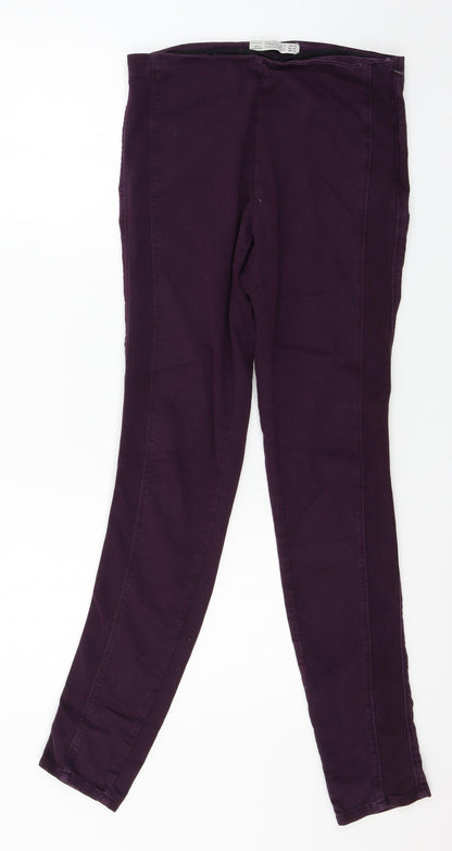 Womens UK Size 10 Zara Regular Fit  Purple Trousers