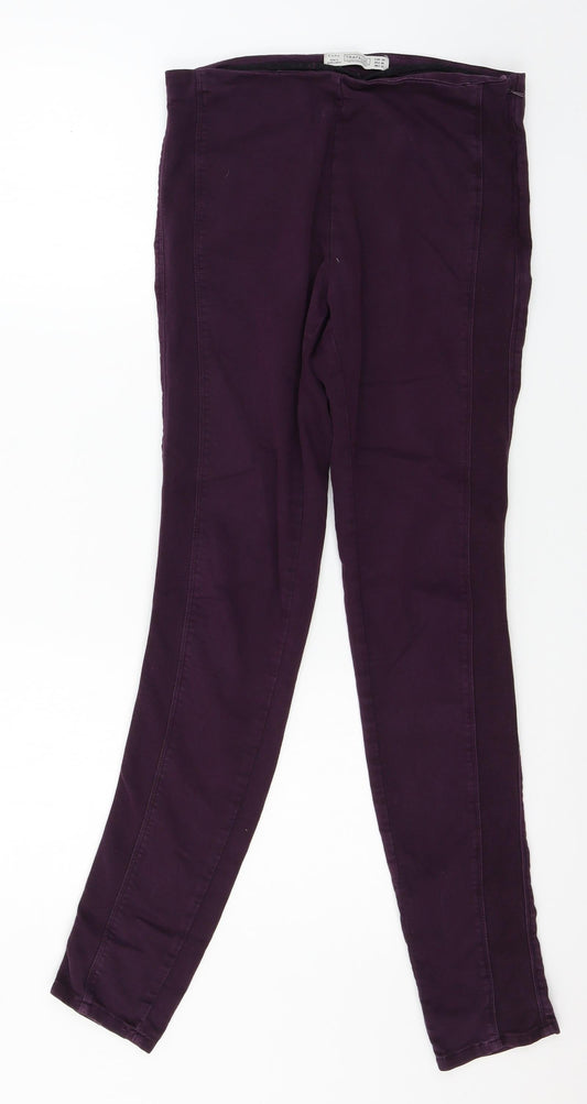 Womens UK Size 10 Zara Regular Fit  Purple Trousers